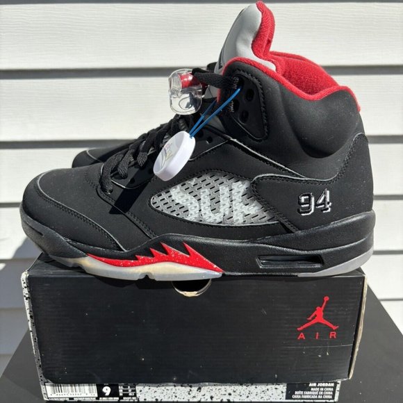 Nike Air Jordan 5 Retro x Supreme Black 2015 Size 9 main image 5